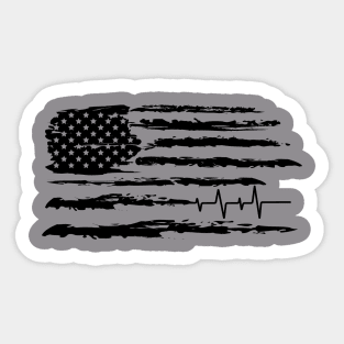 distressed flag medical sinus rhythm Sticker